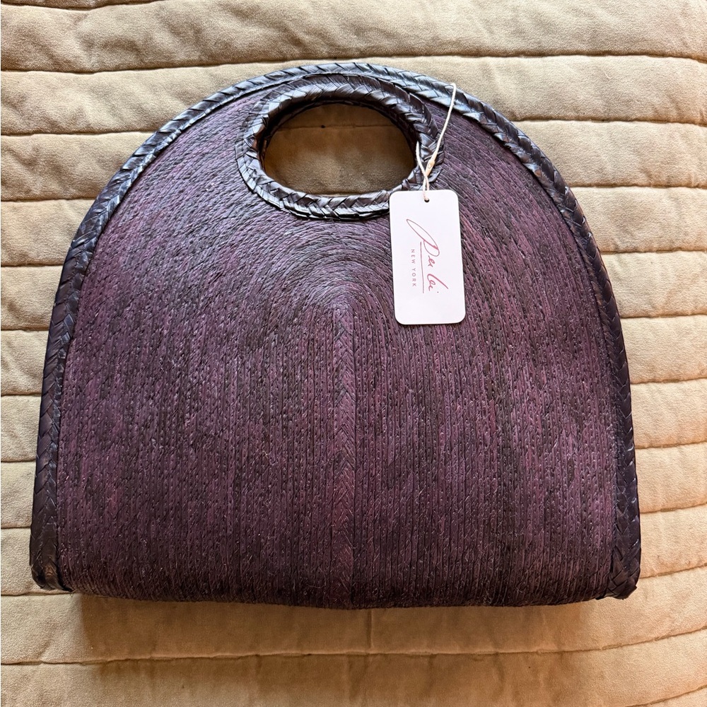Per Lei Made X Hudson capri black purple woven tote